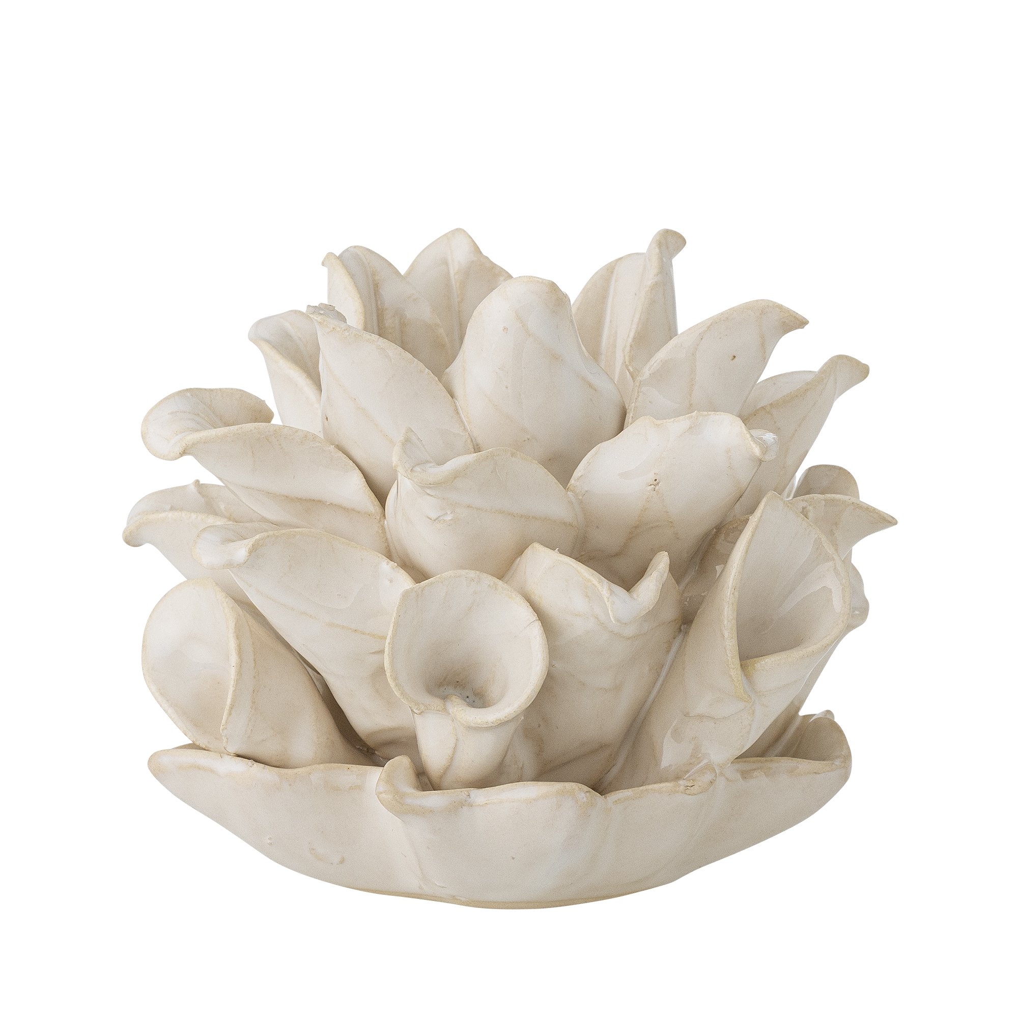Phyllis Candle Holder, White, Stoneware - Image 3