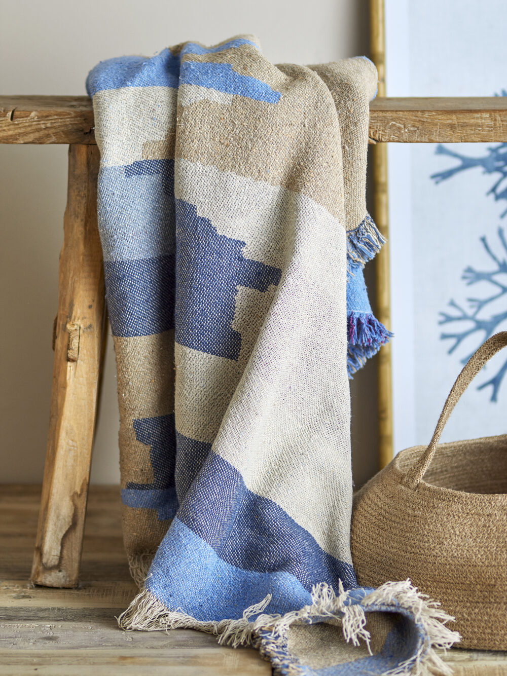 Maji Throw, Blue, Recycled Cotton - Image 4
