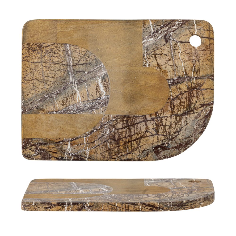 Abrianna Cutting Board, Brown, Marble
