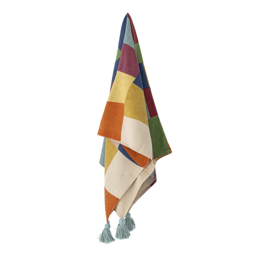 Colorine Throw, Blue, Recycled Cotton - Image 3