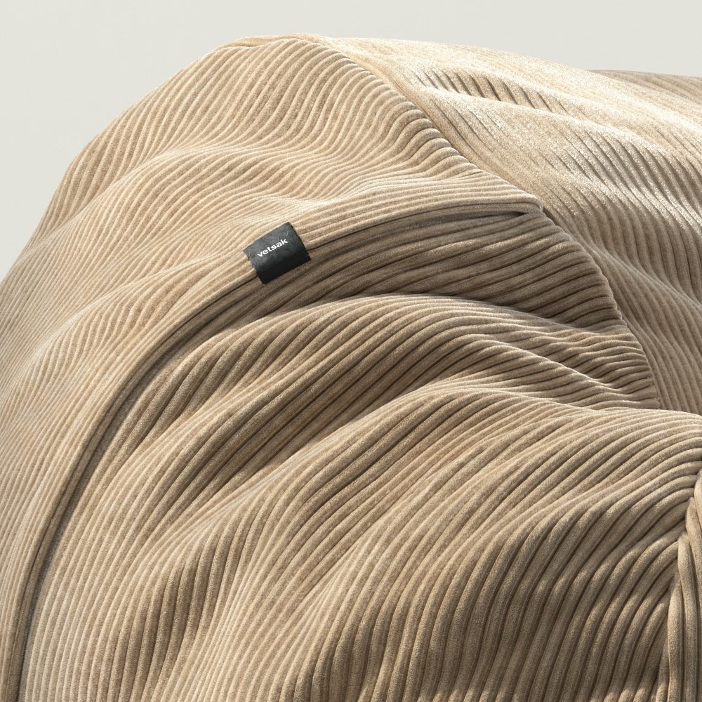 vetsak | Cover Beanbag Large - cord velour - sand