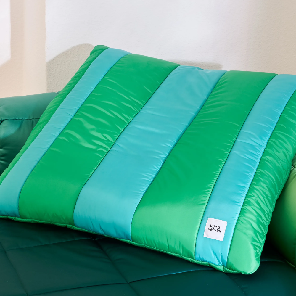 jumbo pillow - block - stripes moss - 100cm x 100cm