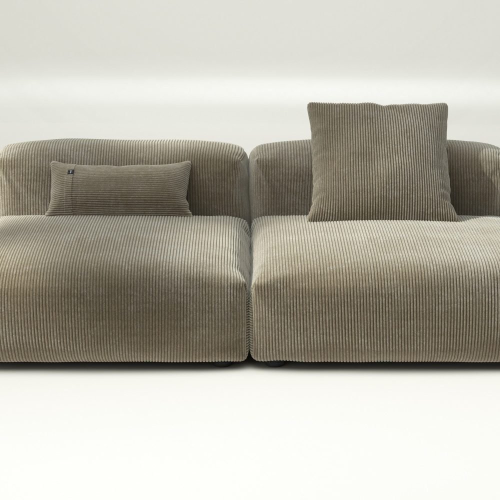 vetsak | Sofa Set 01 Large - cord velour - khaki | Modular Sofa | 3.5 Seater
