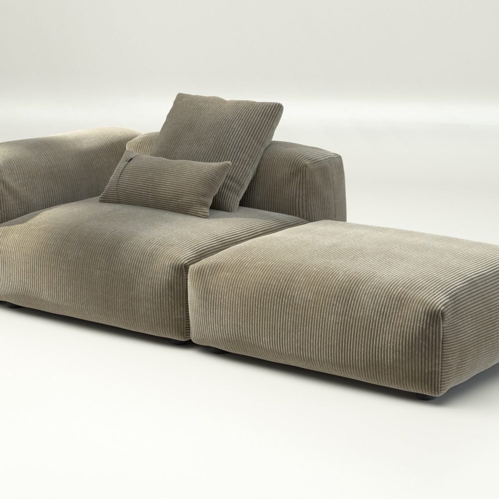 vetsak | Sofa Set 01 Large - cord velour - khaki | Modular Sofa | 3.5 Seater