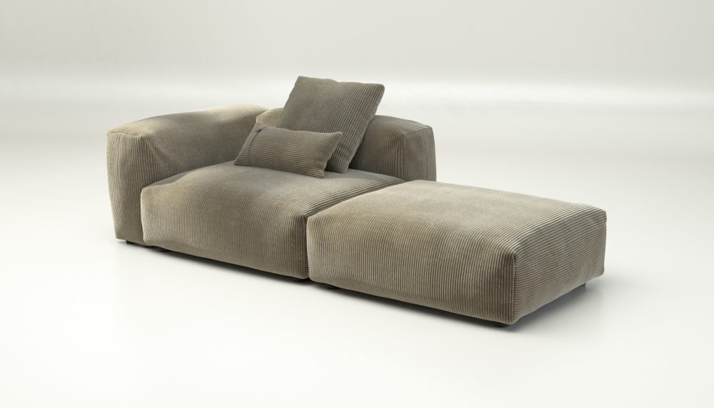 vetsak | Sofa Set 01 Large - cord velour - khaki | Modular Sofa | 3.5 Seater