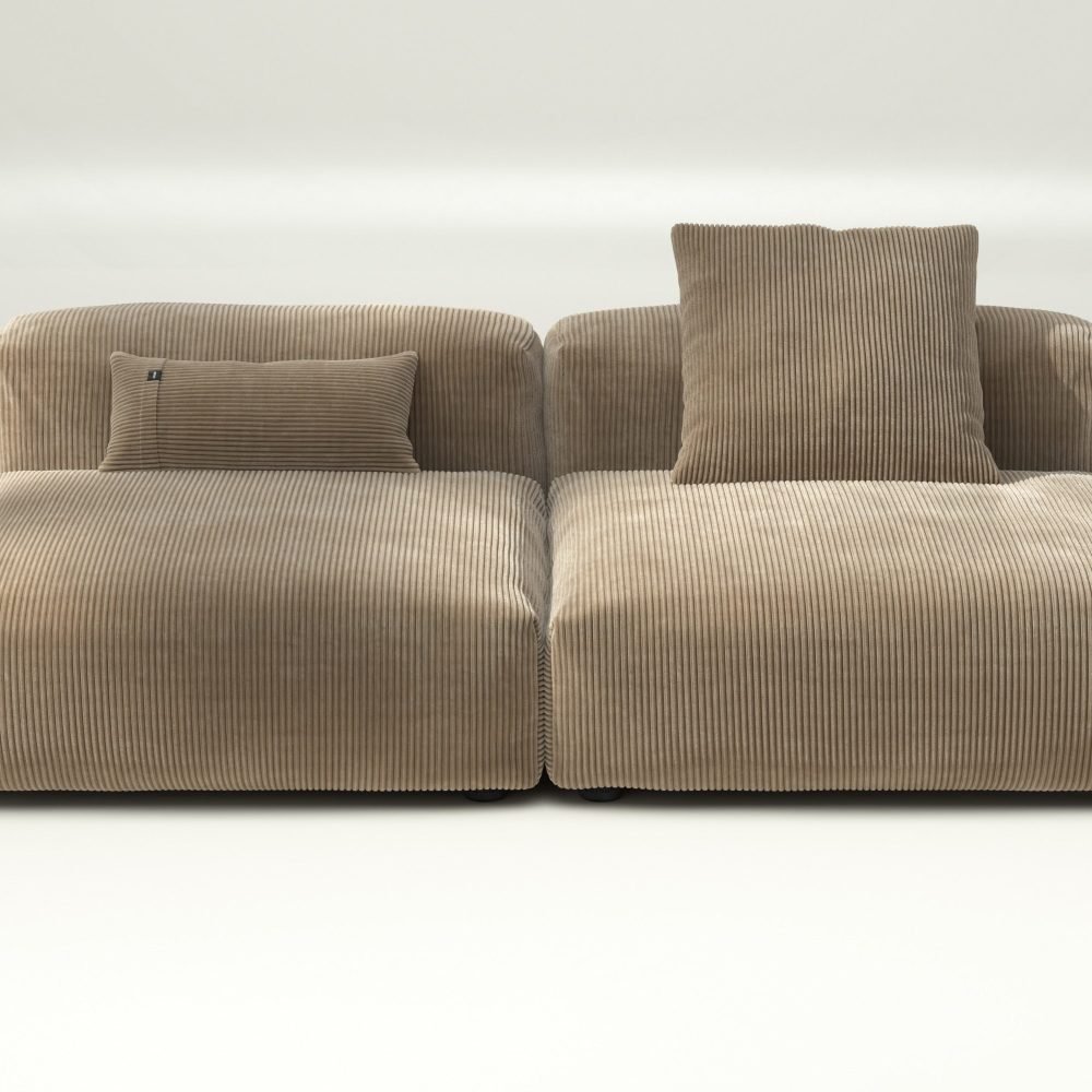 vetsak | Sofa Set 01 Large - cord velour - sand | Modular Sofa | 3.5 Seater