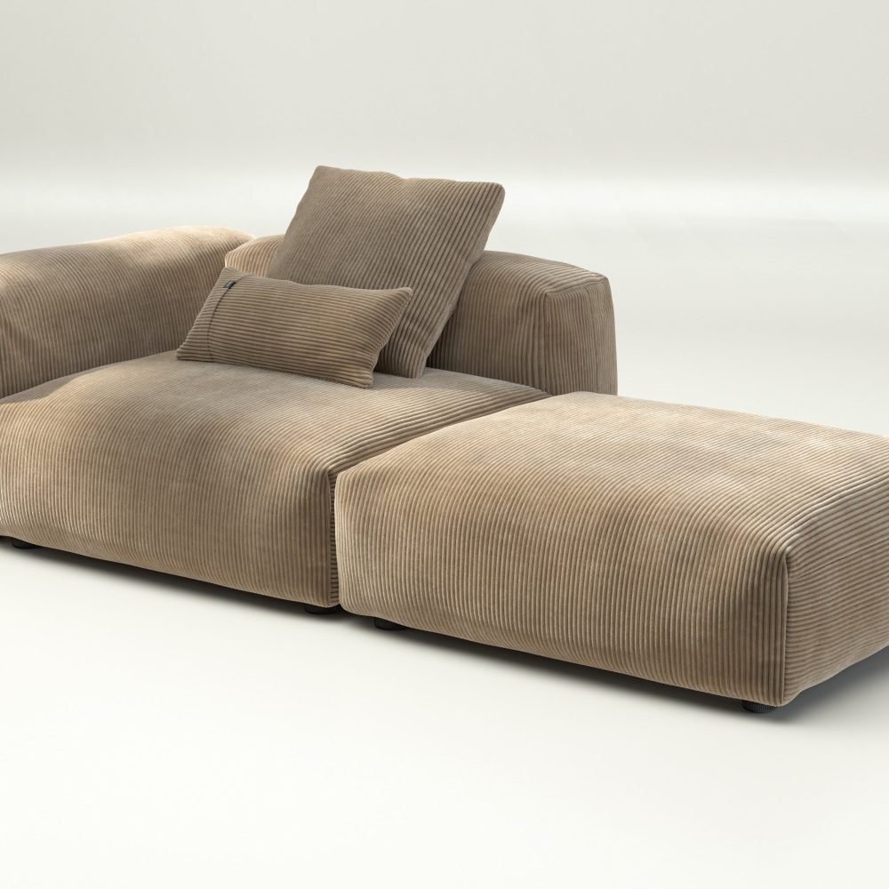 vetsak | Sofa Set 01 Large - cord velour - sand | Modular Sofa | 3.5 Seater