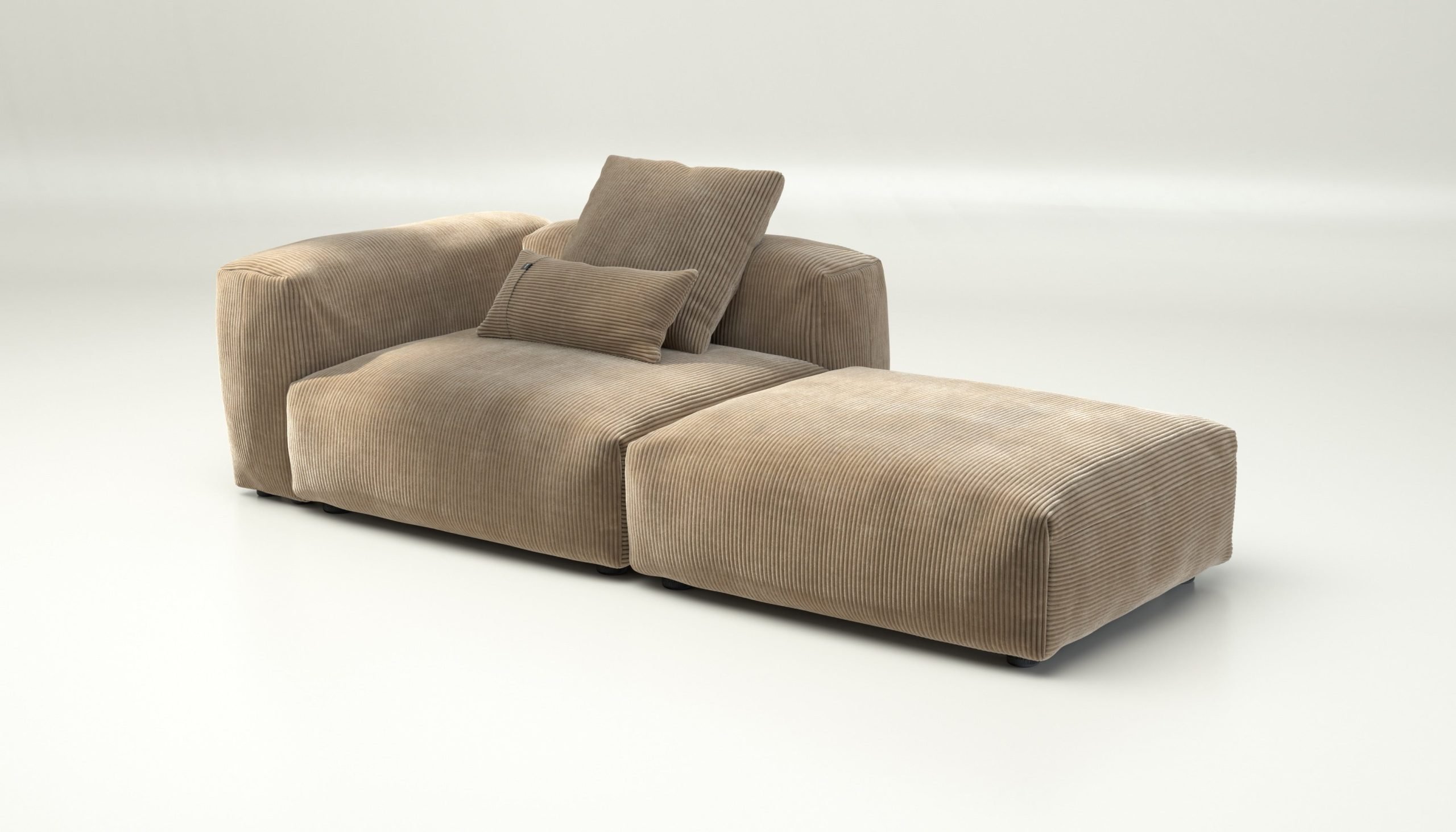 vetsak | Sofa Set 01 Large - cord velour - sand | Modular Sofa | 3.5 Seater