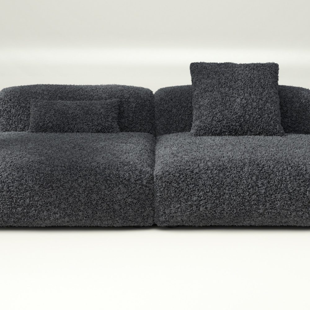 vetsak | Sofa Set 01 Large - doodle - dark grey | Modular Sofa | 3.5 Seater