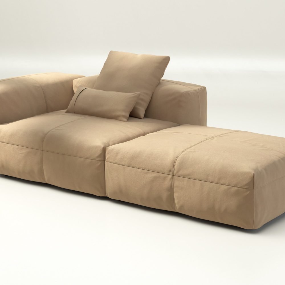 vetsak | Sofa Set 01 Large - leather - beige | Modular Sofa | 3.5 Seater