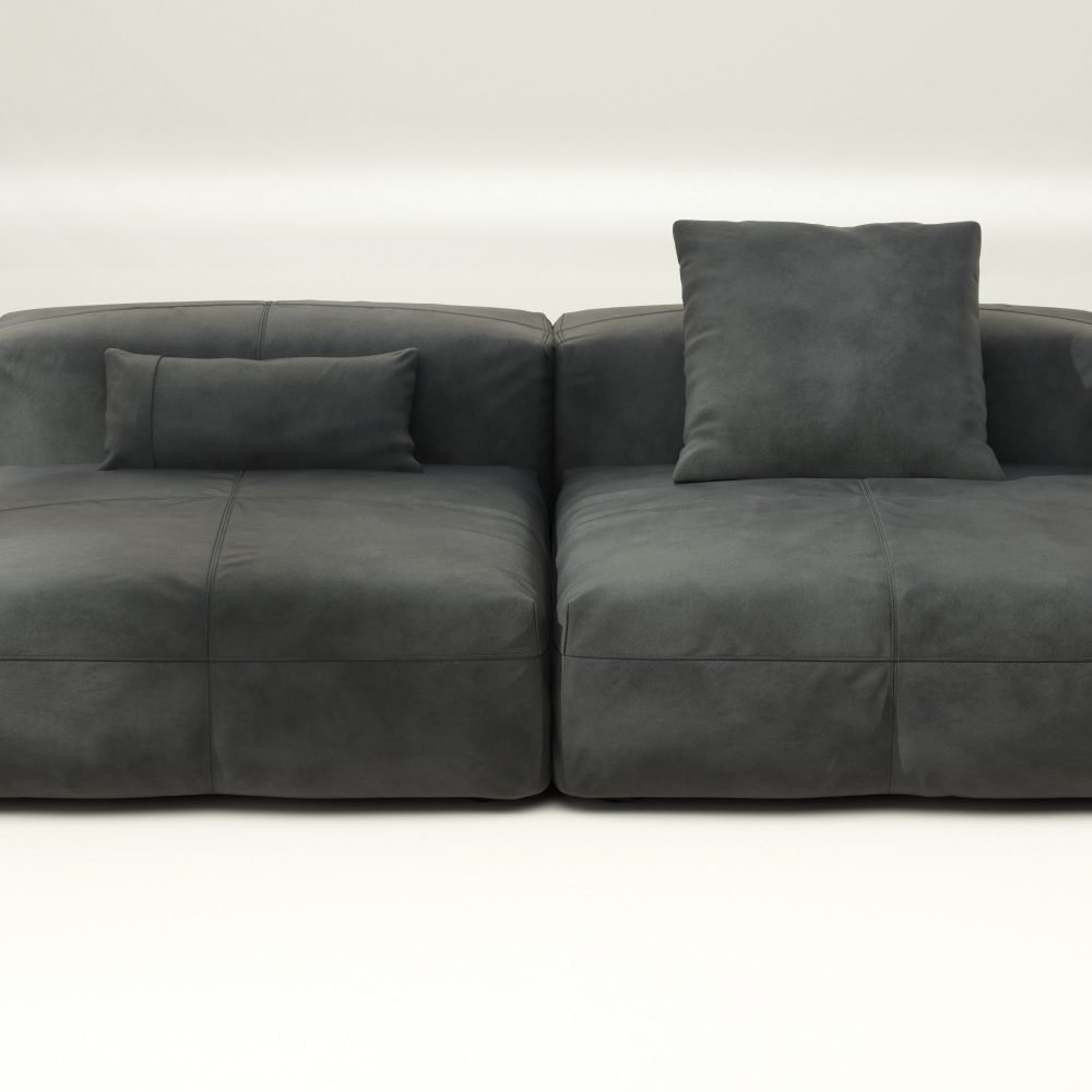vetsak | Sofa Set 01 Large - leather - dark grey | Modular Sofa | 3.5 Seater
