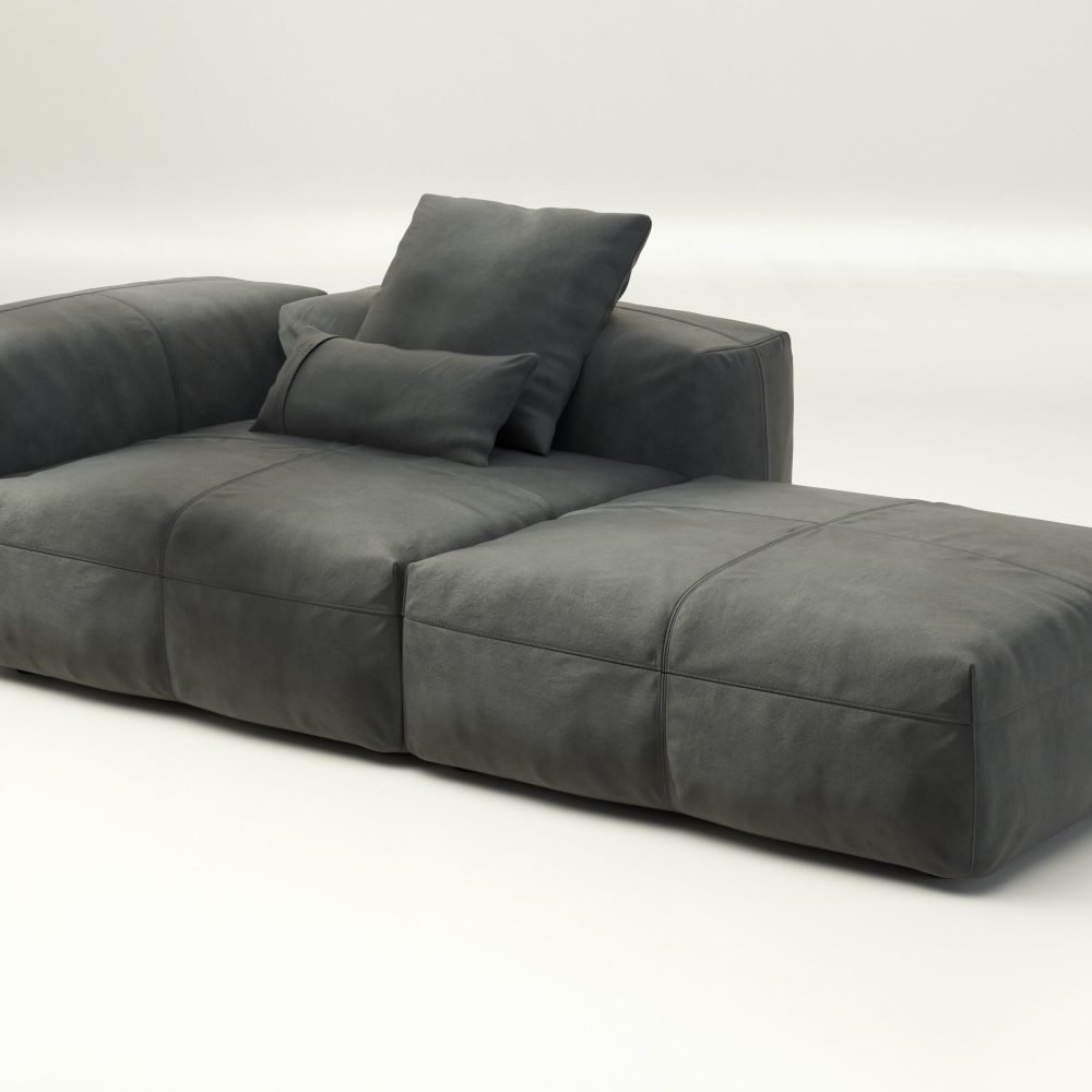 vetsak | Sofa Set 01 Large - leather - dark grey | Modular Sofa | 3.5 Seater