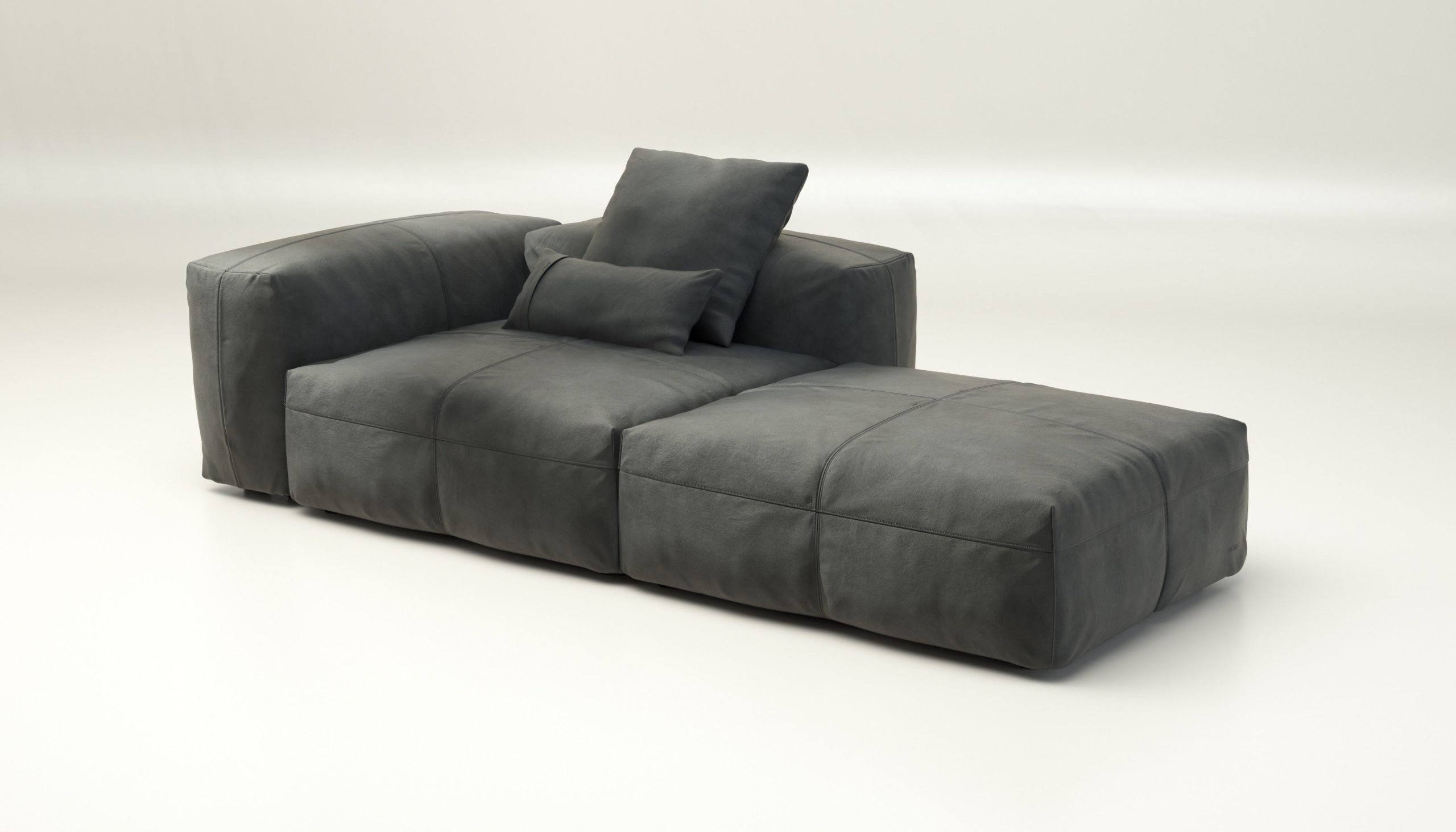 vetsak | Sofa Set 01 Large - leather - dark grey | Modular Sofa | 3.5 Seater