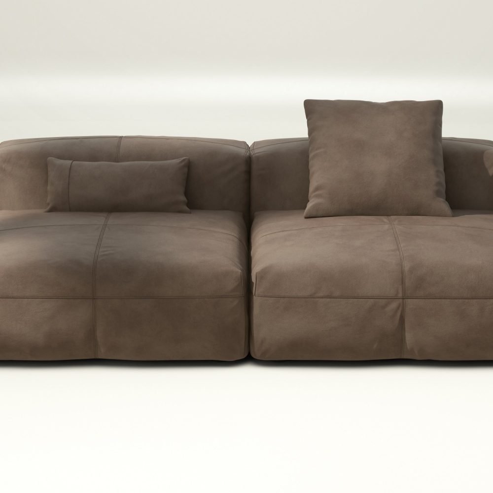 vetsak | Sofa Set 01 Large - leather - cacao | Modular Sofa | 3.5 Seater
