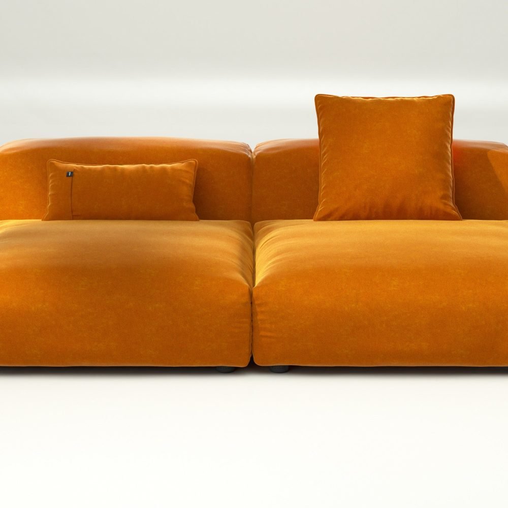 vetsak | Sofa Set 01 Large - suave - orange blaze | Modular Sofa | 3.5 Seater