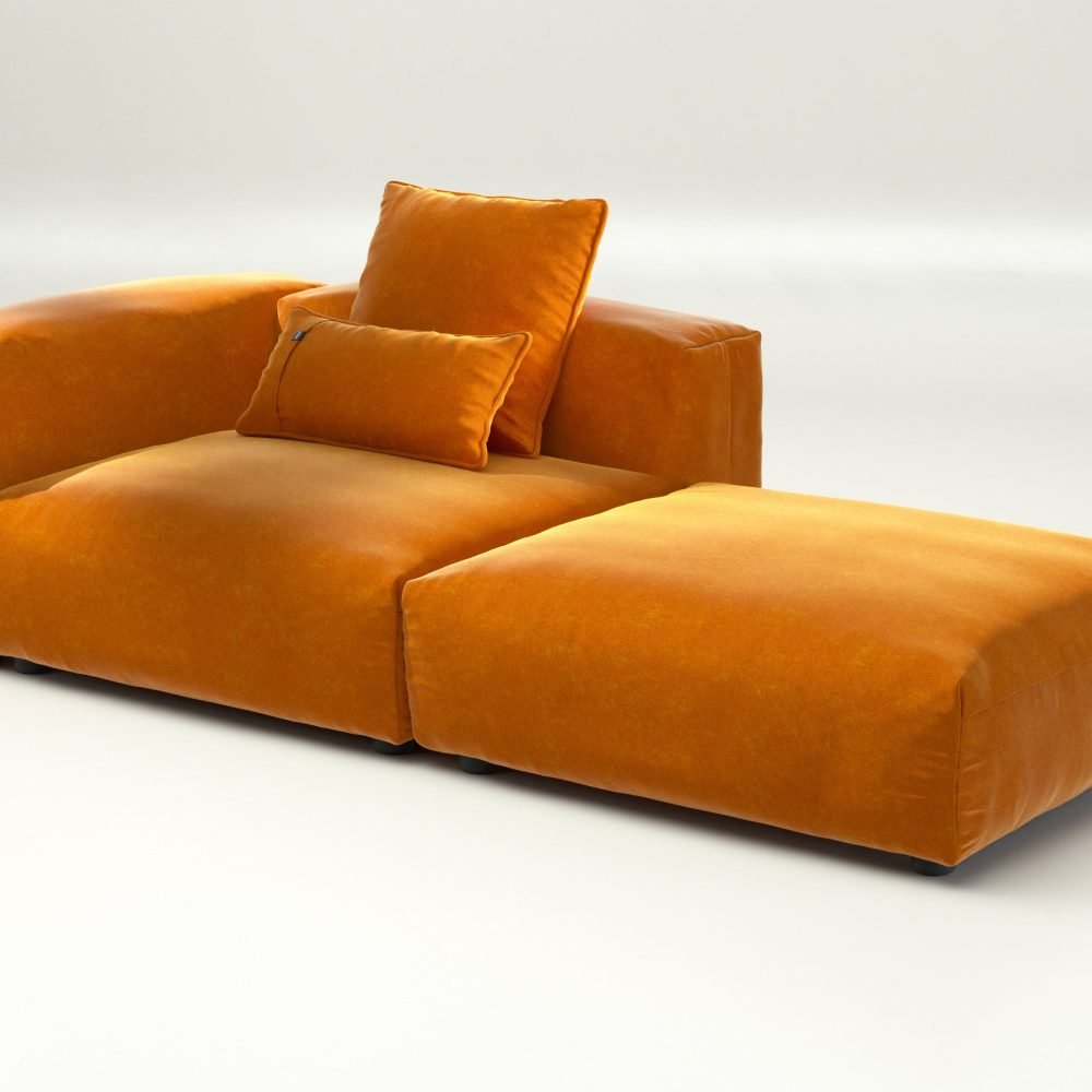 vetsak | Sofa Set 01 Large - suave - orange blaze | Modular Sofa | 3.5 Seater