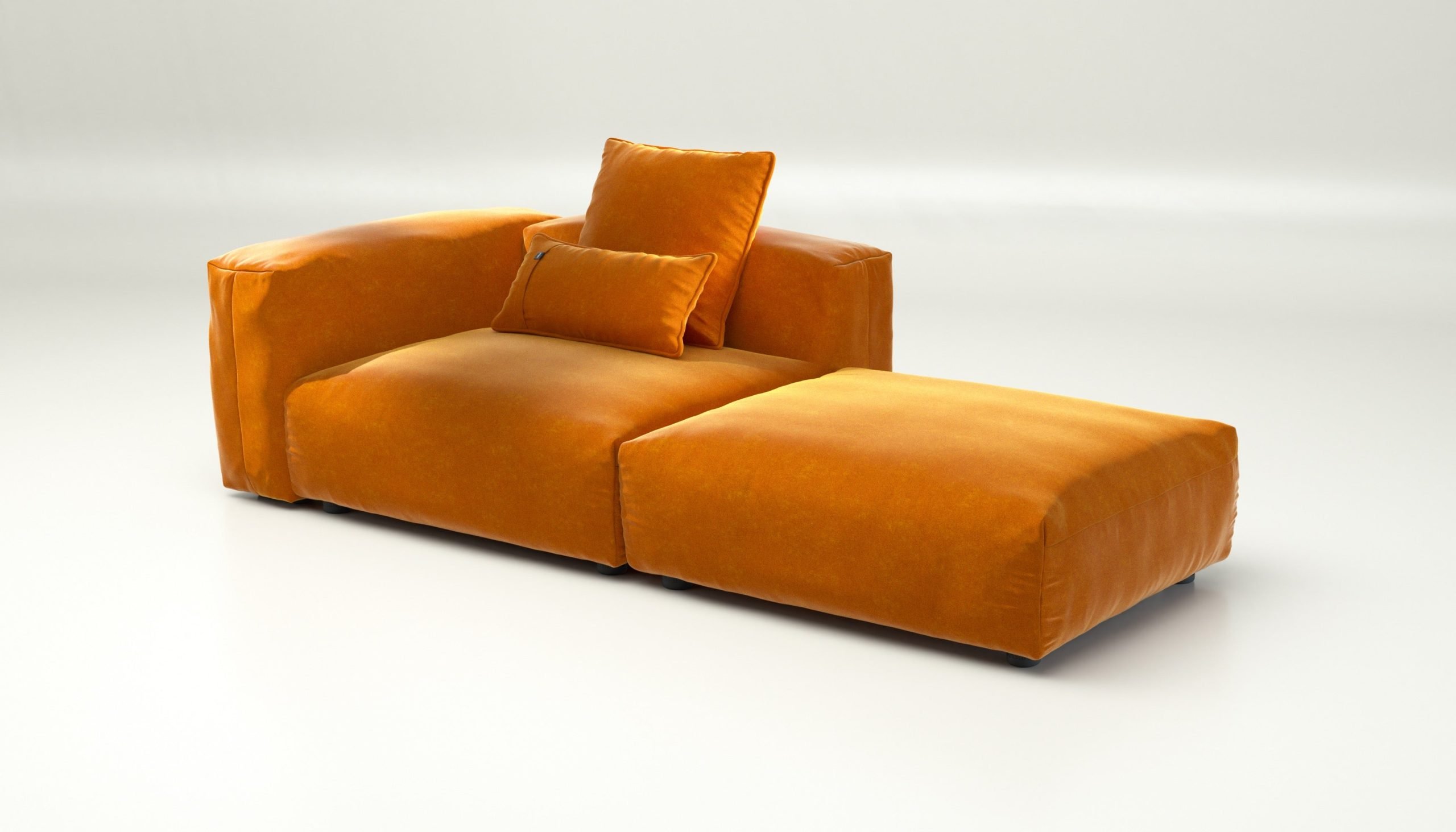 vetsak | Sofa Set 01 Large - suave - orange blaze | Modular Sofa | 3.5 Seater