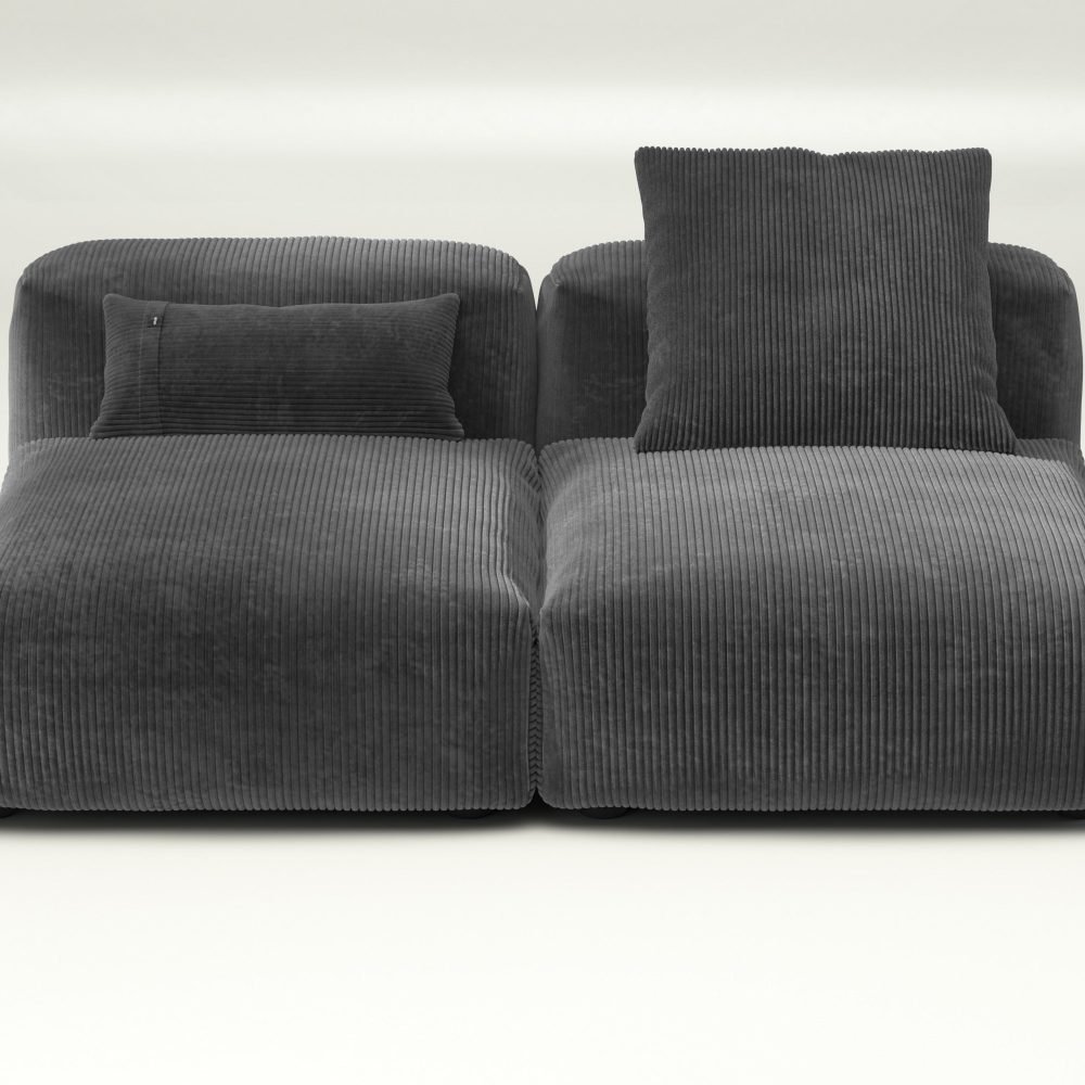 vetsak | Sofa Set 01 Medium - cord velour - dark grey | Modular Sofa | 2.5 Seater