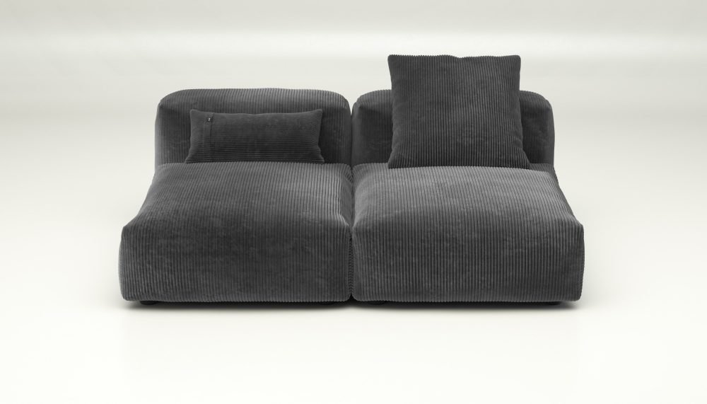 vetsak | Sofa Set 01 Medium - cord velour - dark grey | Modular Sofa | 2.5 Seater