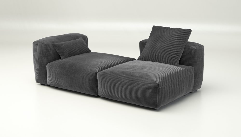 vetsak | Sofa Set 01 Medium - cord velour - dark grey | Modular Sofa | 2.5 Seater