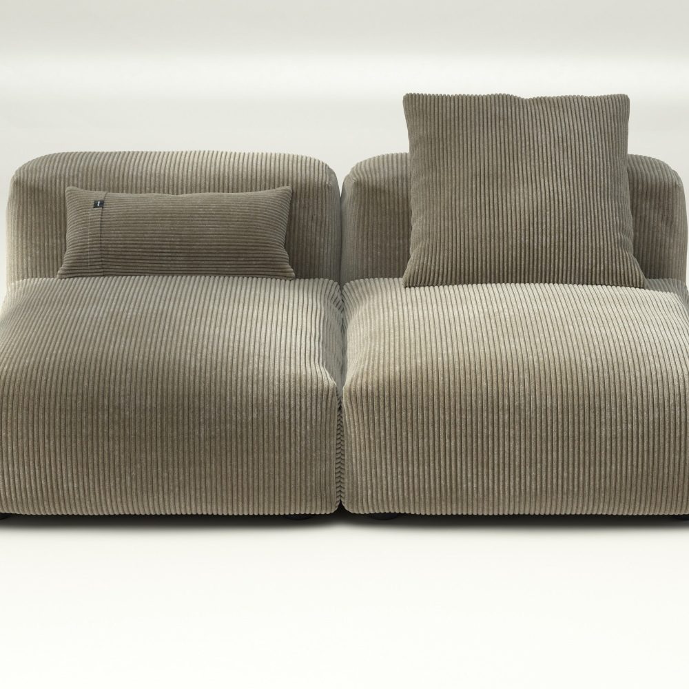 vetsak | Sofa Set 01 Medium - cord velour - khaki | Modular Sofa | 2.5 Seater
