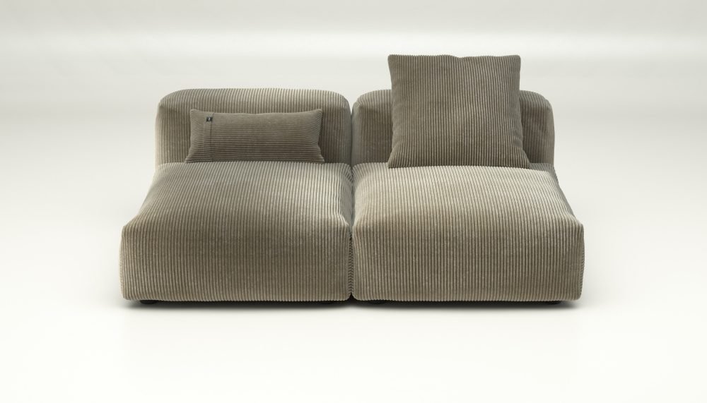 vetsak | Sofa Set 01 Medium - cord velour - khaki | Modular Sofa | 2.5 Seater