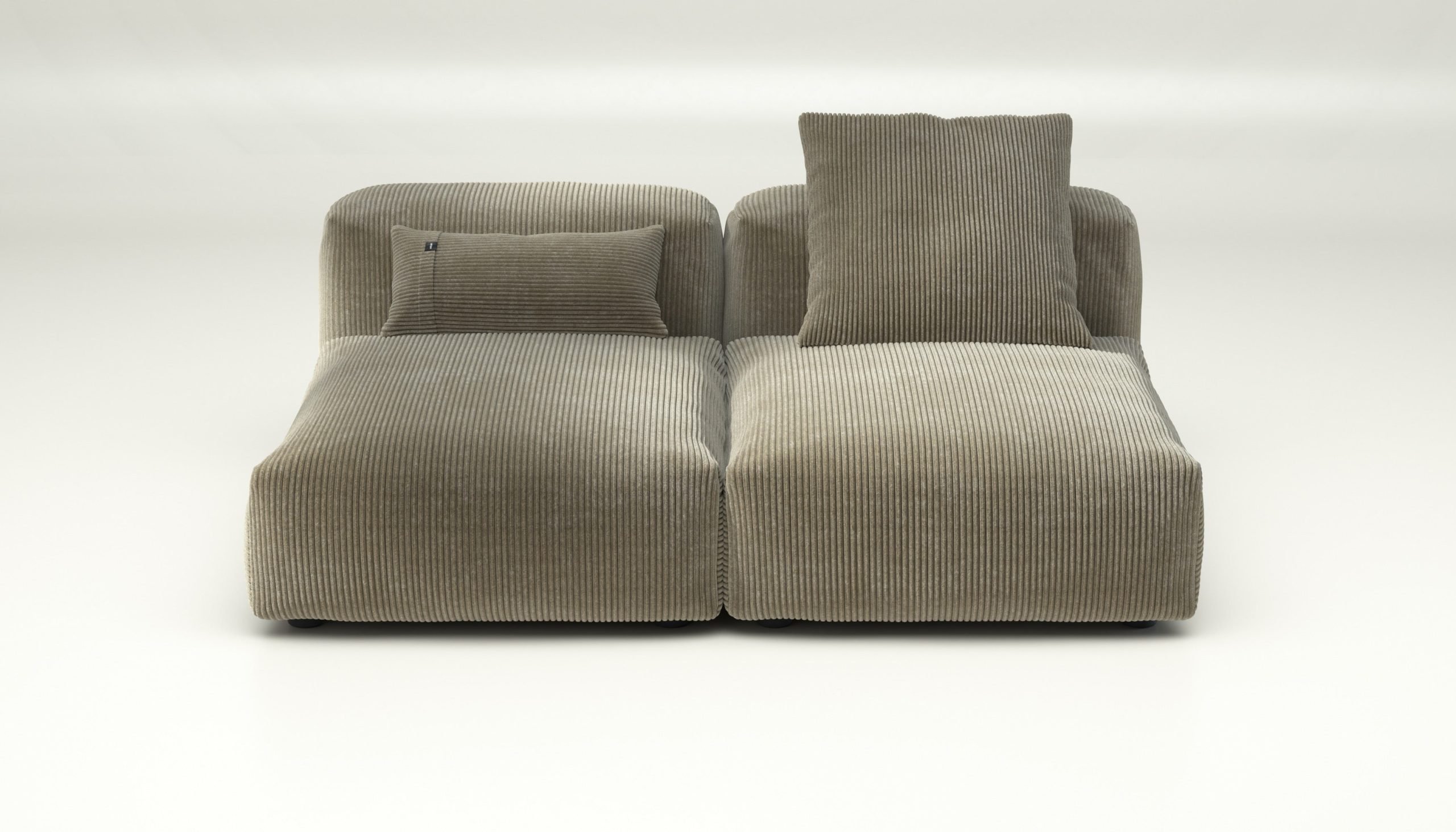 vetsak | Sofa Set 01 Medium - cord velour - khaki | Modular Sofa | 2.5 Seater