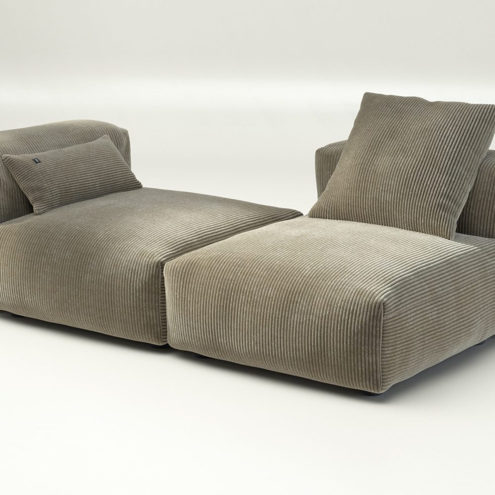 vetsak | Sofa Set 01 Medium - cord velour - khaki | Modular Sofa | 2.5 Seater