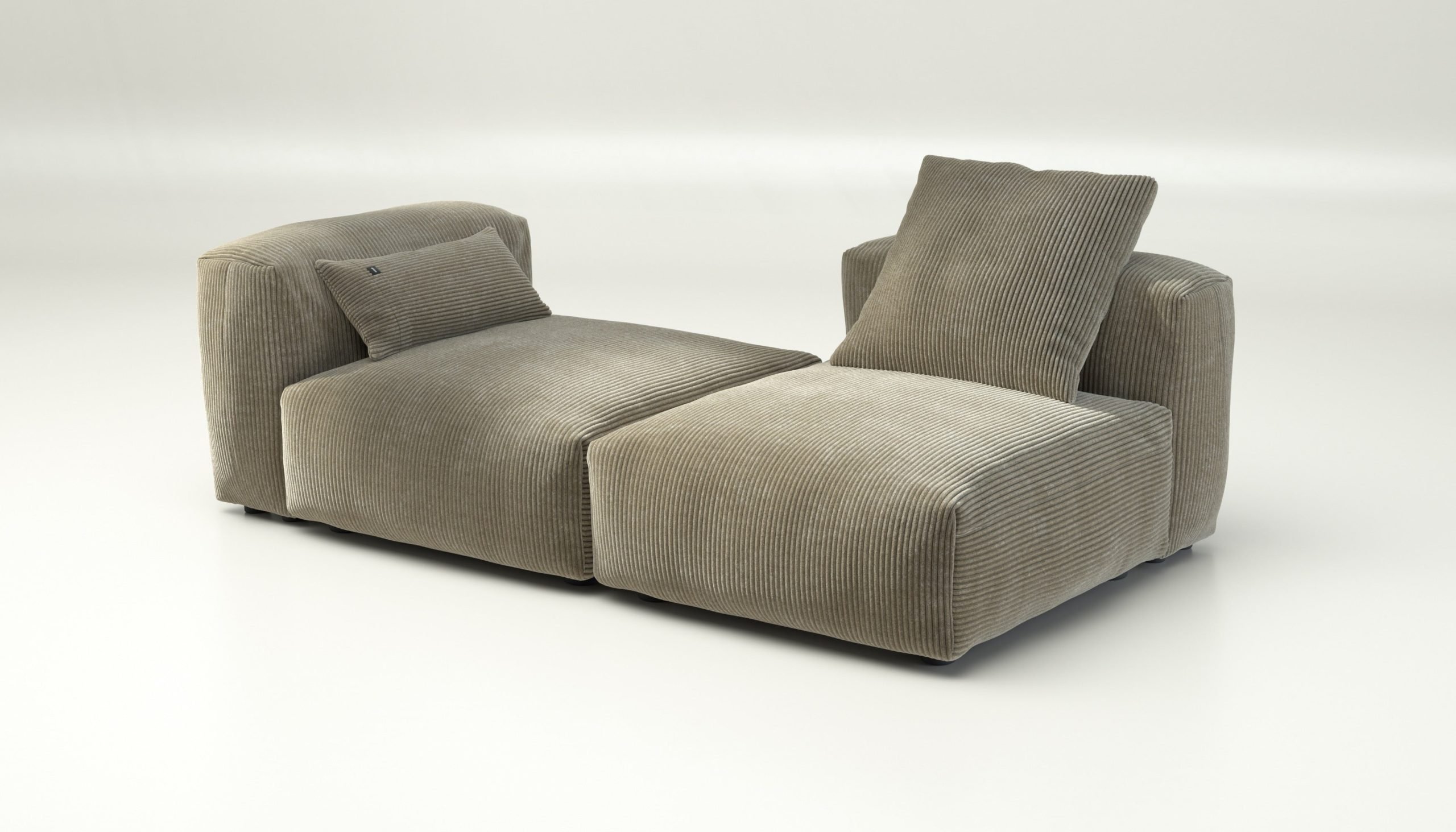 vetsak | Sofa Set 01 Medium - cord velour - khaki | Modular Sofa | 2.5 Seater