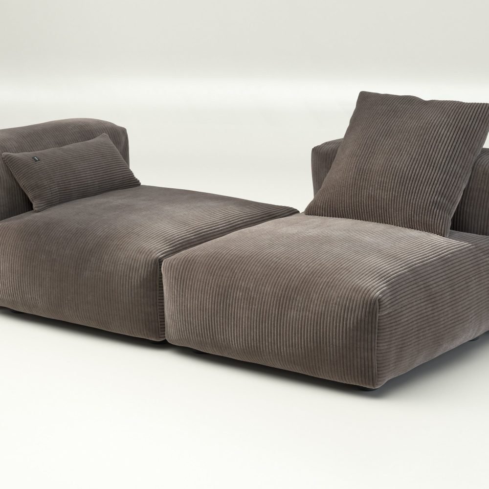 vetsak | Sofa Set 01 Medium - cord velour - mocha | Modular Sofa | 2.5 Seater