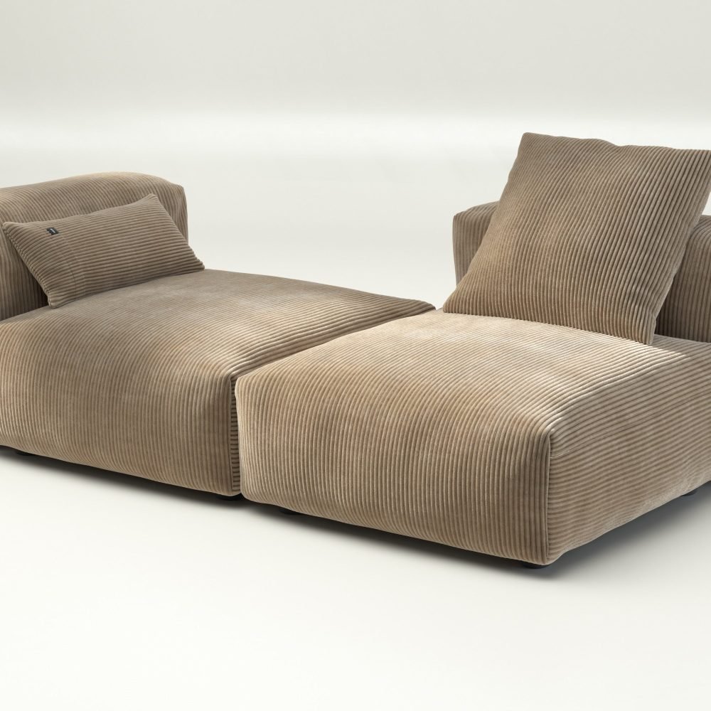 vetsak | Sofa Set 01 Medium - cord velour - sand | Modular Sofa | 2.5 Seater