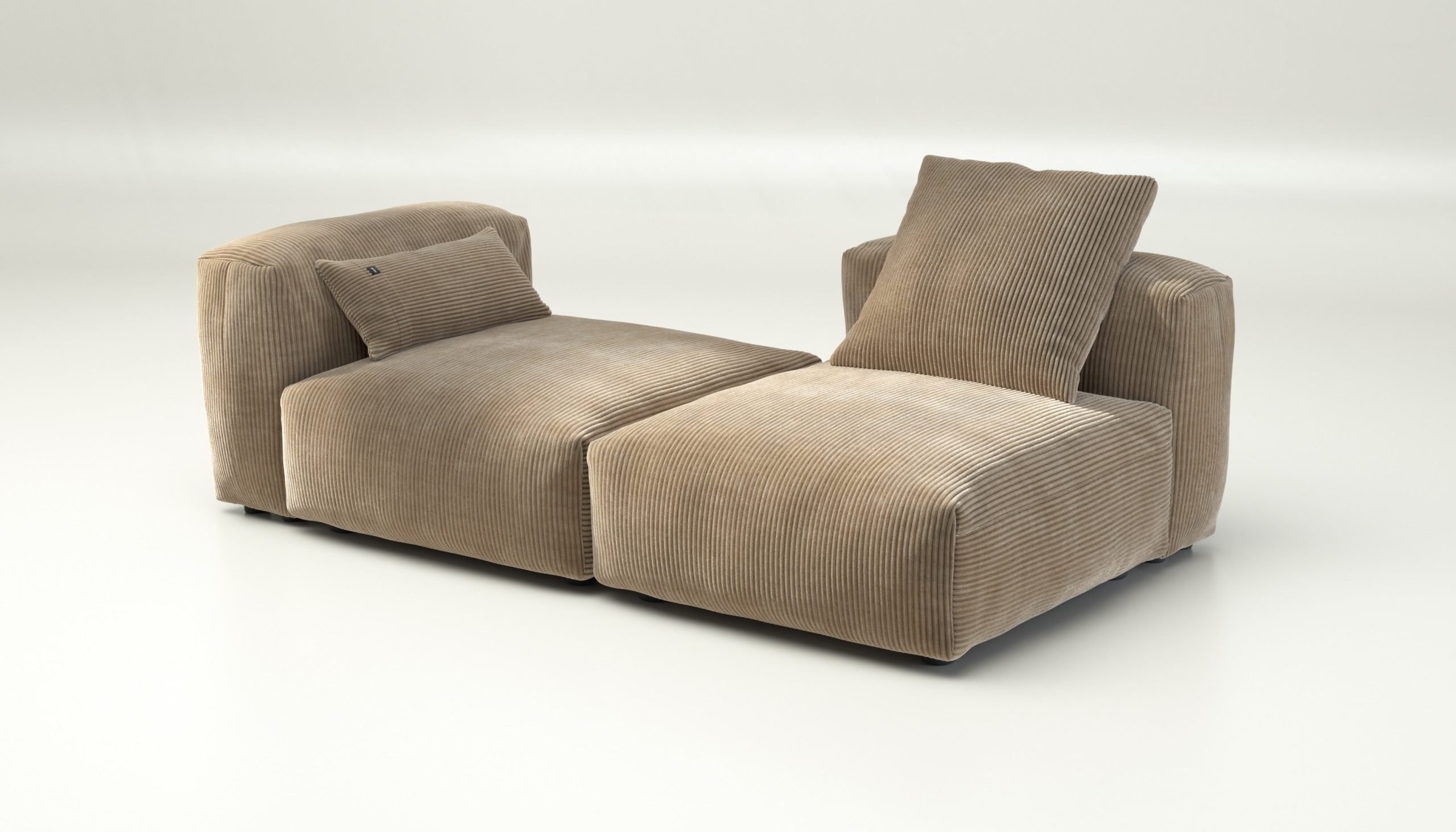 vetsak | Sofa Set 01 Medium - cord velour - sand | Modular Sofa | 2.5 Seater