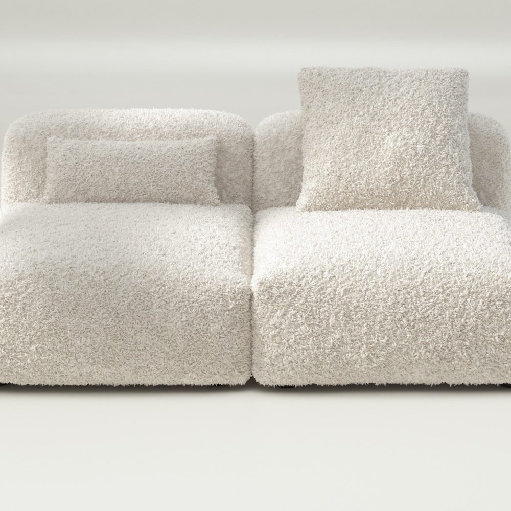 vetsak | Sofa Set 01 Medium - doodle - creme | Modular Sofa | 2.5 Seater