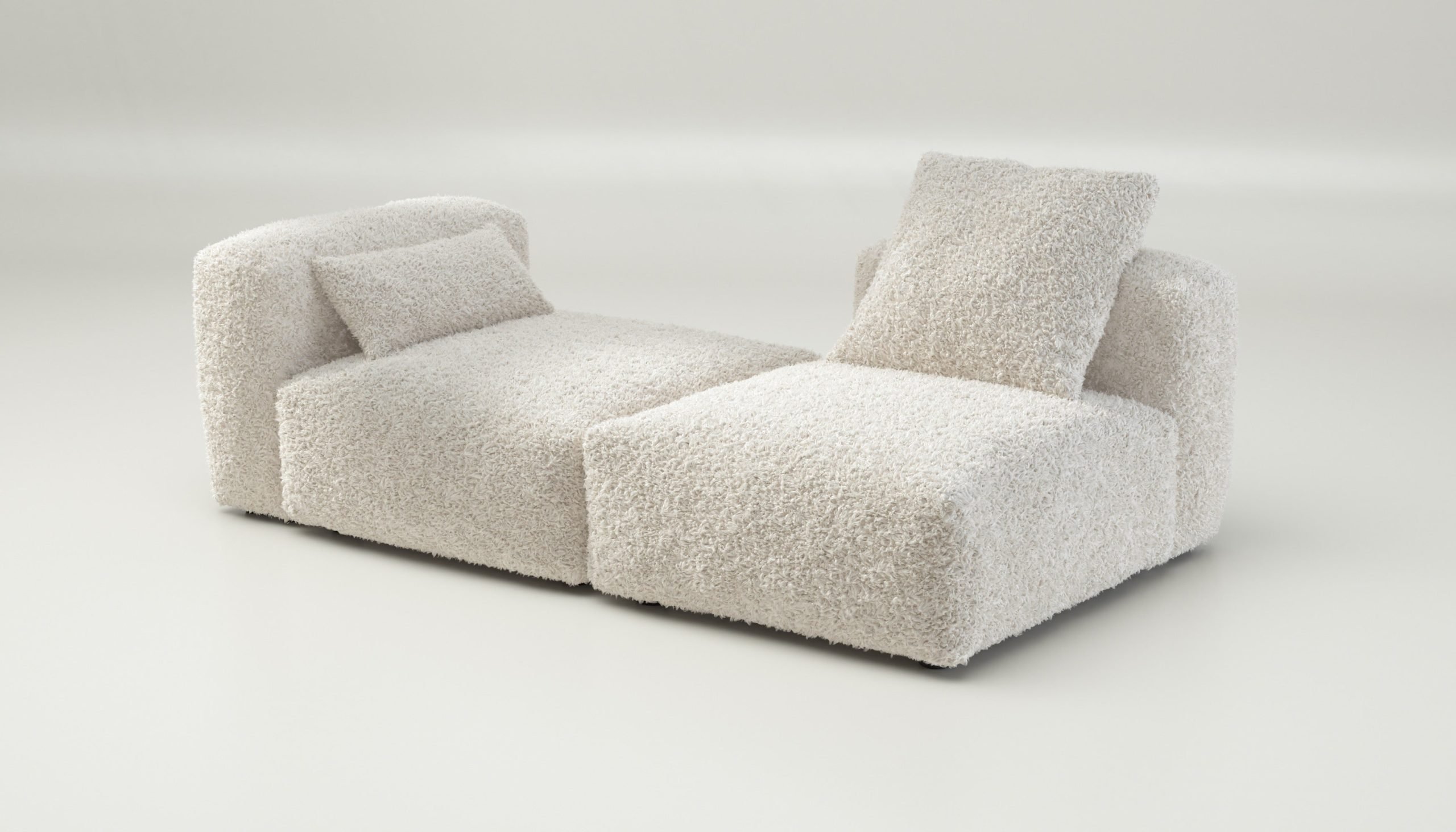 vetsak | Sofa Set 01 Medium - doodle - creme | Modular Sofa | 2.5 Seater