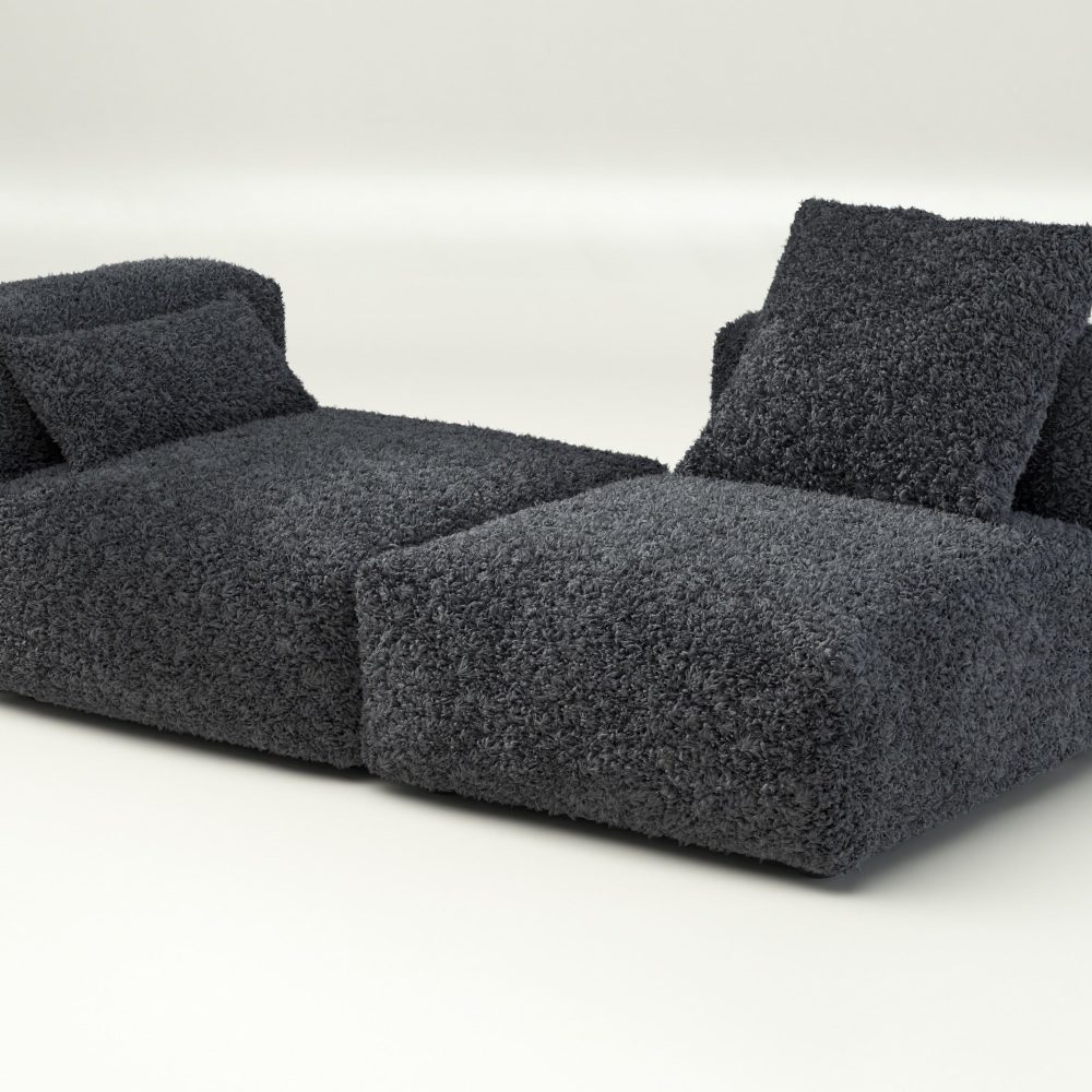 vetsak | Sofa Set 01 Medium - doodle - dark grey | Modular Sofa | 2.5 Seater