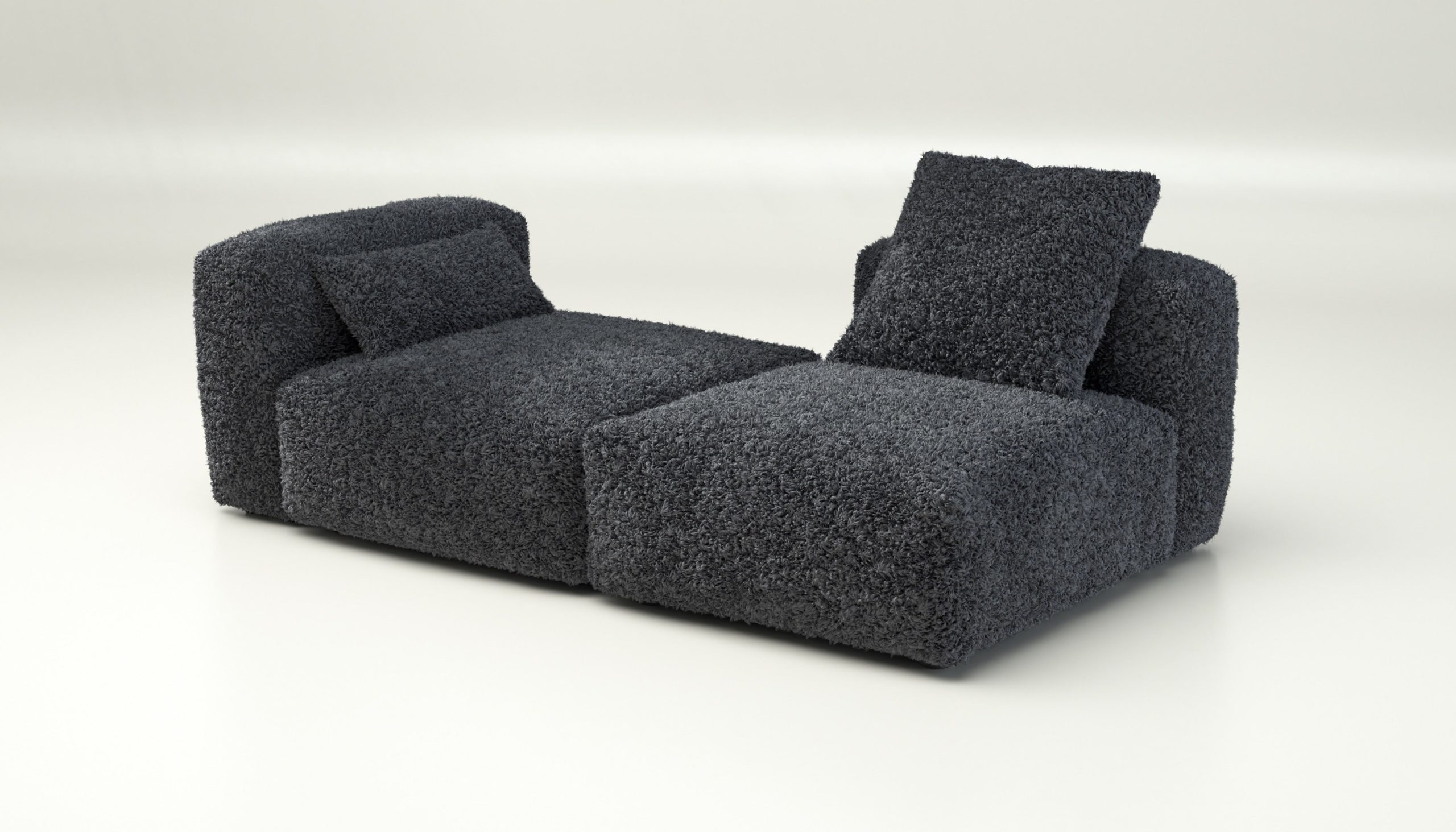 vetsak | Sofa Set 01 Medium - doodle - dark grey | Modular Sofa | 2.5 Seater