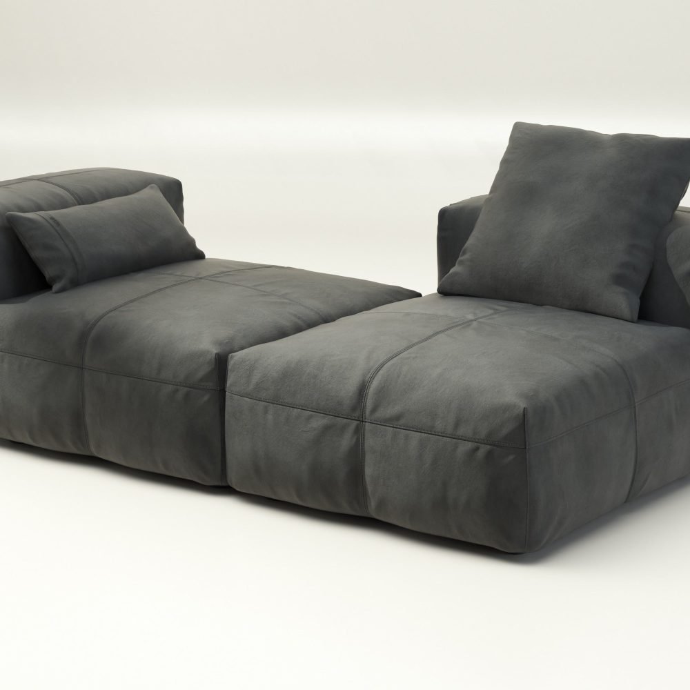 vetsak | Sofa Set 01 Medium - leather - dark grey | Modular Sofa | 2.5 Seater