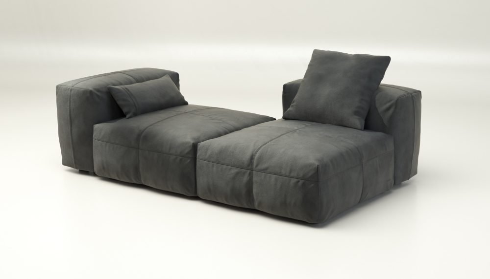 vetsak | Sofa Set 01 Medium - leather - dark grey | Modular Sofa | 2.5 Seater