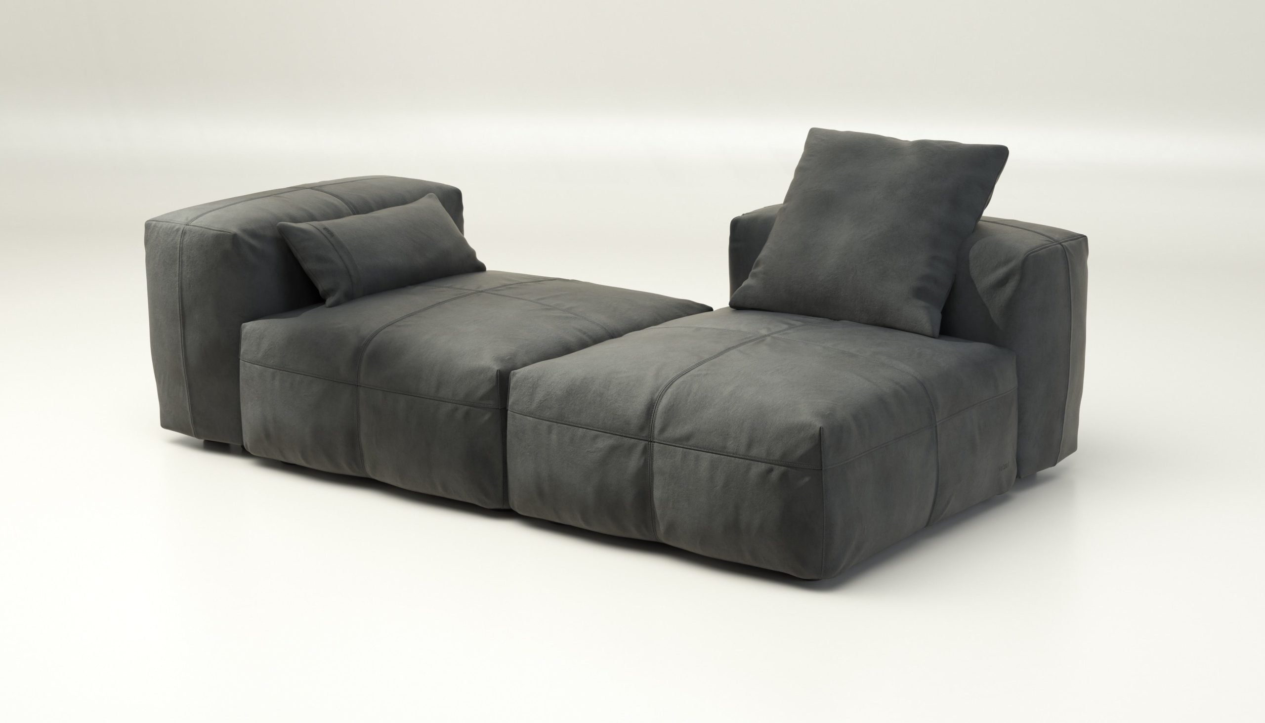 vetsak | Sofa Set 01 Medium - leather - dark grey | Modular Sofa | 2.5 Seater