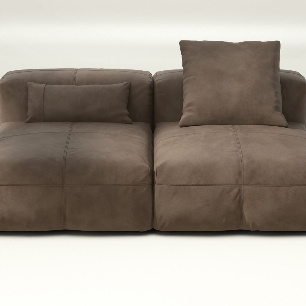 vetsak | Sofa Set 01 Medium - leather - cacao | Modular Sofa | 2.5 Seater