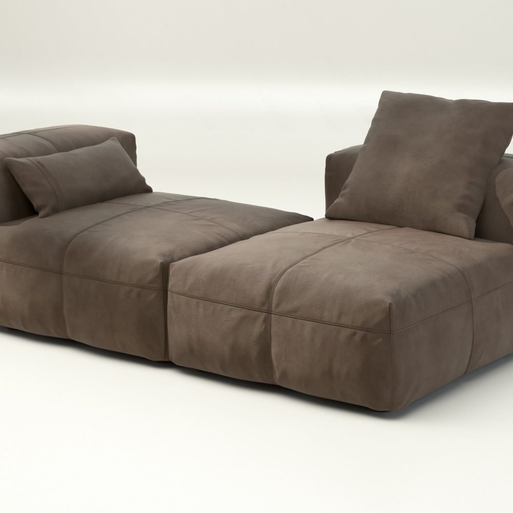 vetsak | Sofa Set 01 Medium - leather - cacao | Modular Sofa | 2.5 Seater