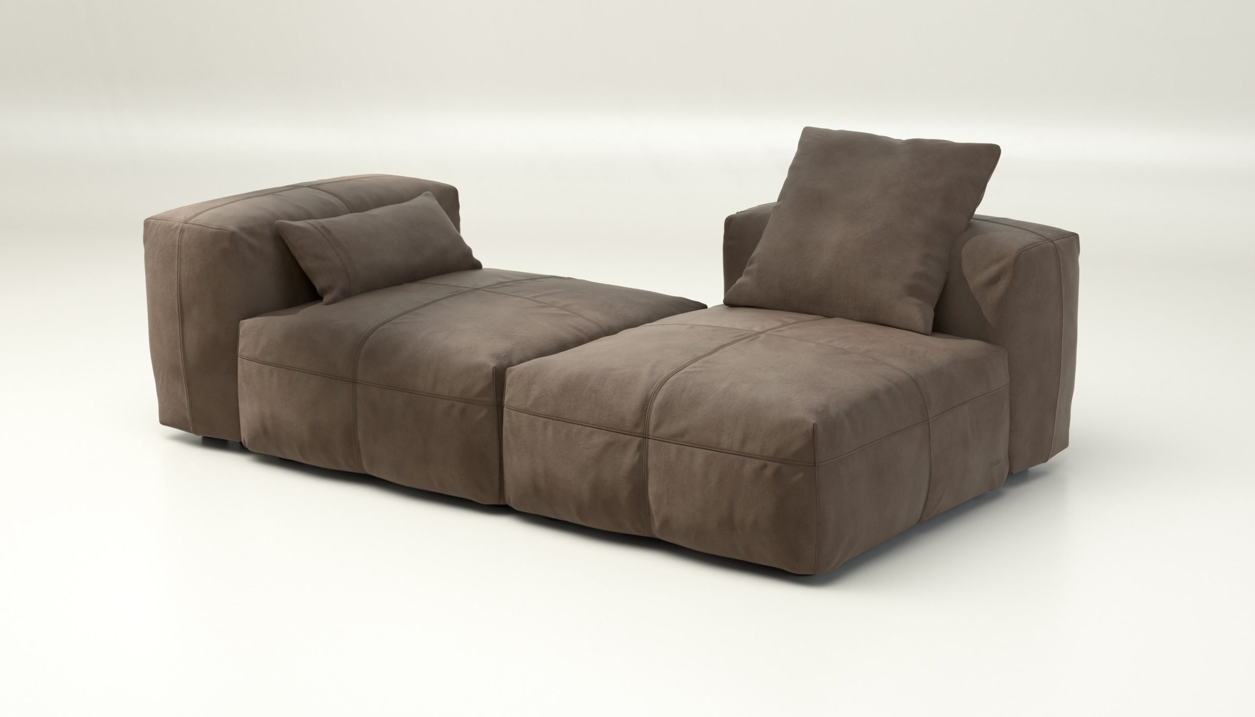 vetsak | Sofa Set 01 Medium - leather - cacao | Modular Sofa | 2.5 Seater