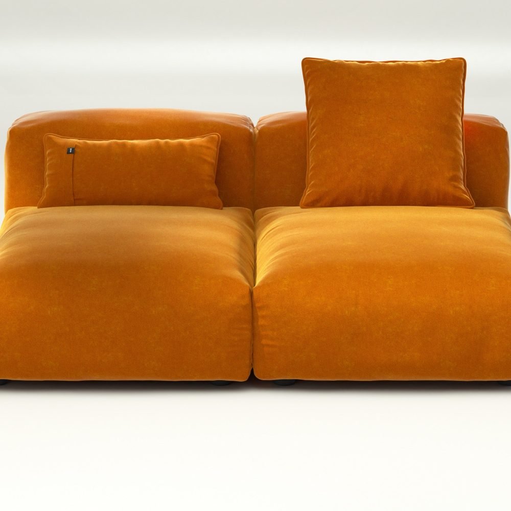 vetsak | Sofa Set 01 Medium - suave - orange blaze | Modular Sofa | 2.5 Seater