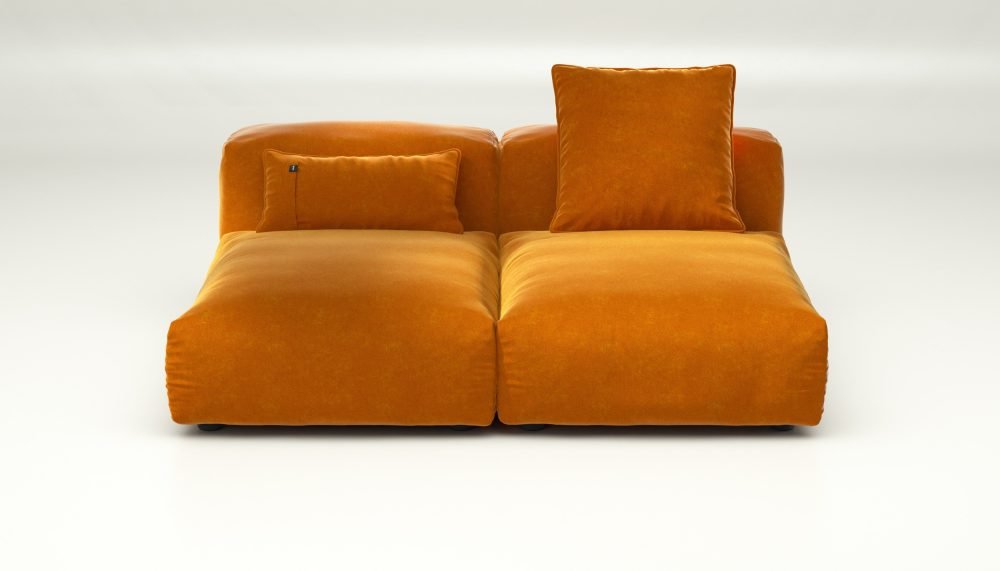 vetsak | Sofa Set 01 Medium - suave - orange blaze | Modular Sofa | 2.5 Seater
