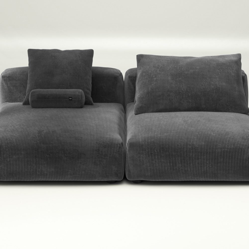 vetsak | Sofa Set 01 XLarge - cord velour - dark grey | Modular Sofa | 3.5 Seater