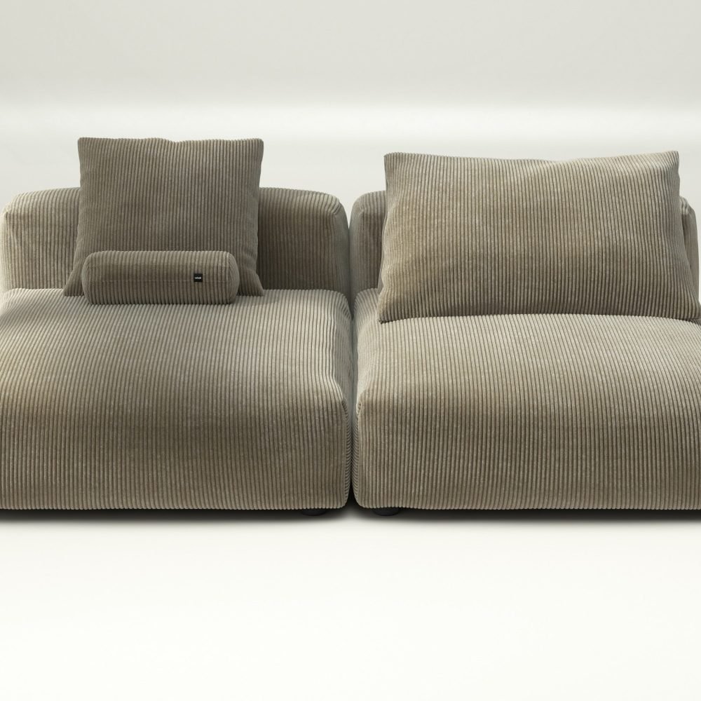 vetsak | Sofa Set 01 XLarge - cord velour - khaki | Modular Sofa | 3.5 Seater