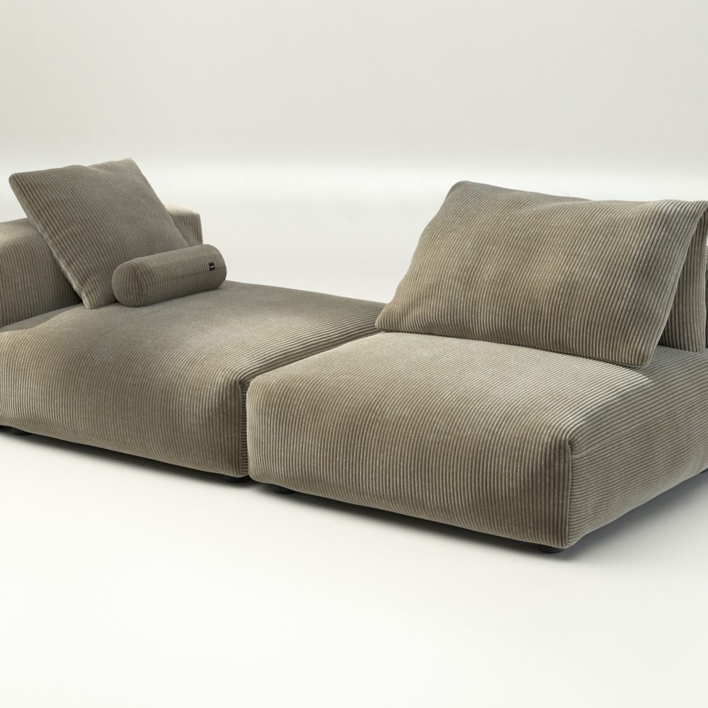 vetsak | Sofa Set 01 XLarge - cord velour - khaki | Modular Sofa | 3.5 Seater