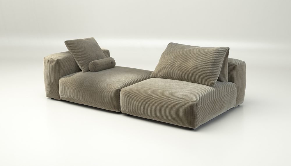 vetsak | Sofa Set 01 XLarge - cord velour - khaki | Modular Sofa | 3.5 Seater