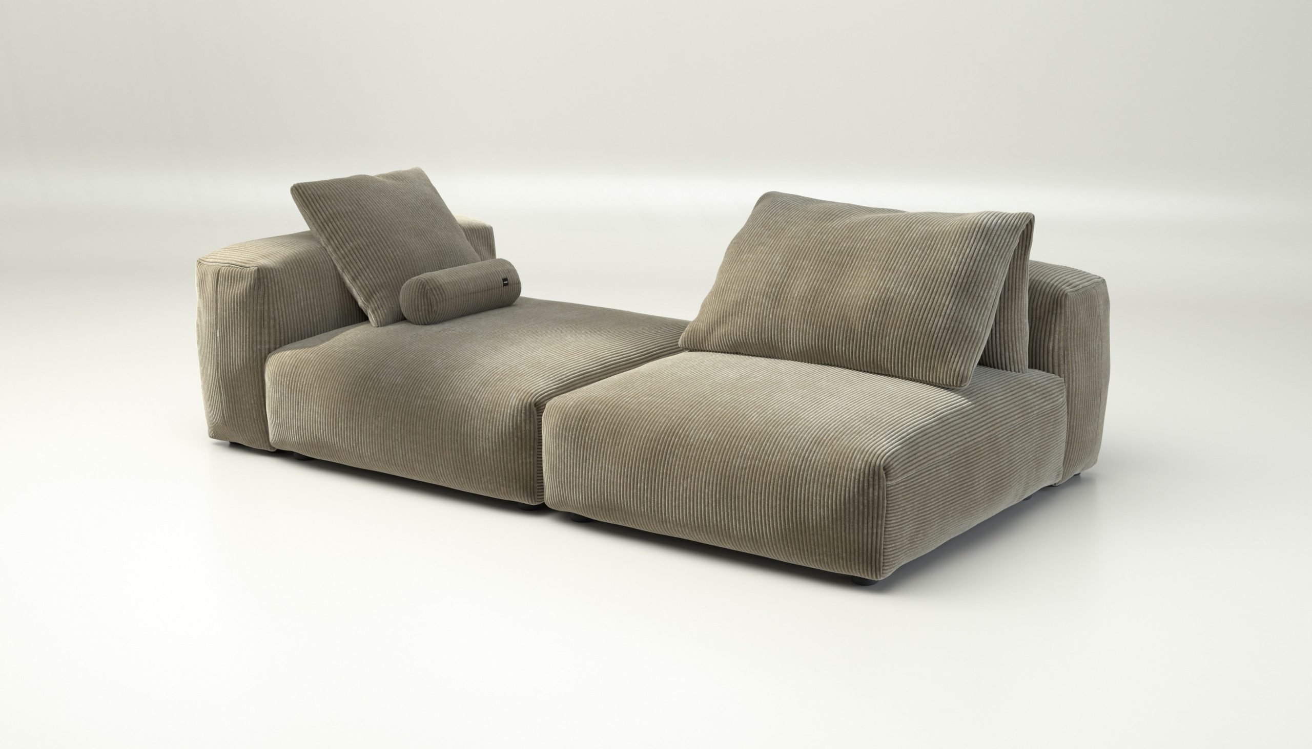 vetsak | Sofa Set 01 XLarge - cord velour - khaki | Modular Sofa | 3.5 Seater