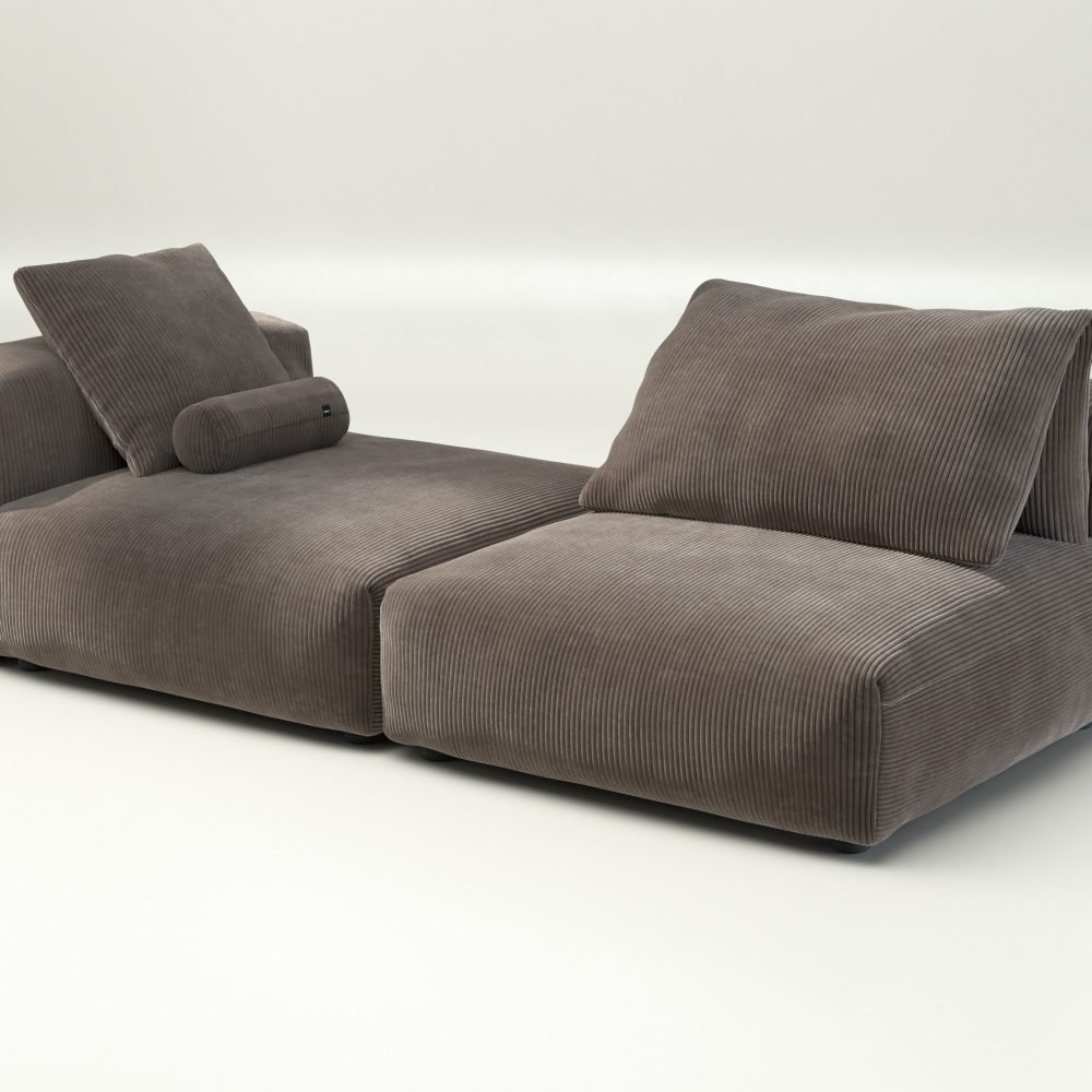 vetsak | Sofa Set 01 XLarge - cord velour - mocha | Modular Sofa | 3.5 Seater
